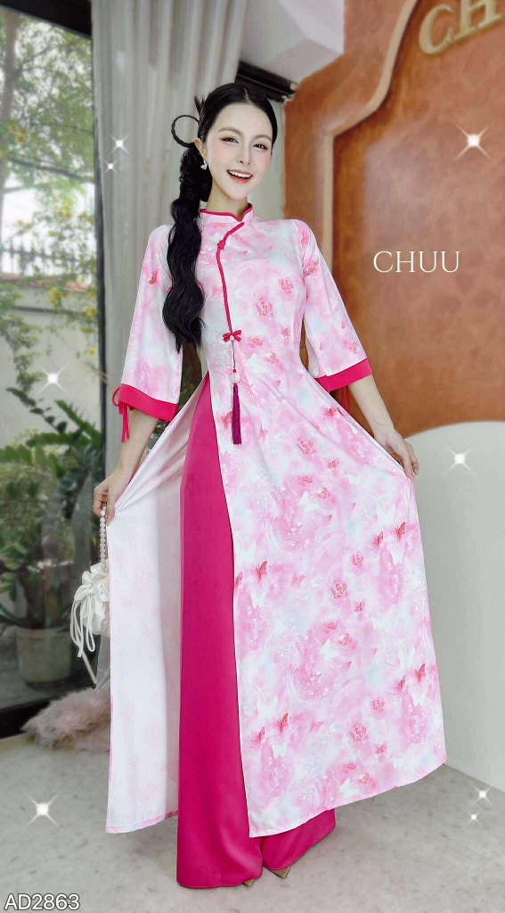 Áo Dài Giấc Mơ Trưa+PK AD2863 (áo lẻ)