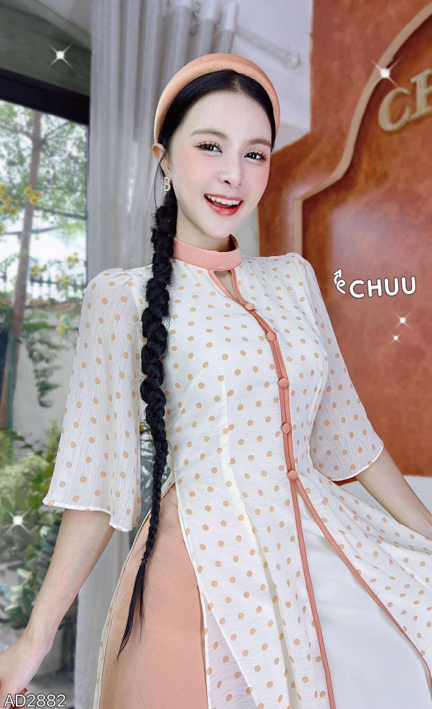 Áo Dài 4T Trân Châu Bi AD2882 (áo lẻ)