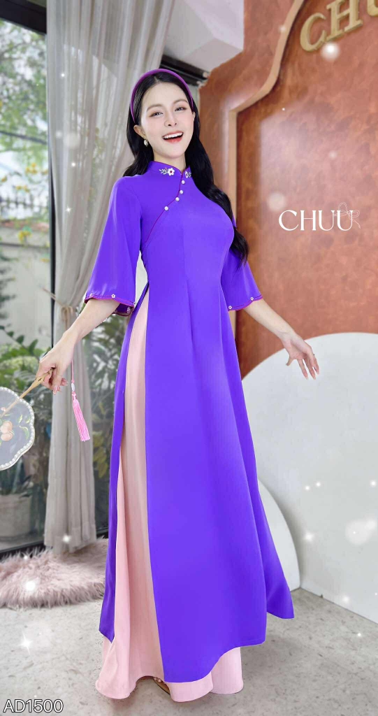 Áo Dài Bông Mai White AD1500 (áo lẻ)