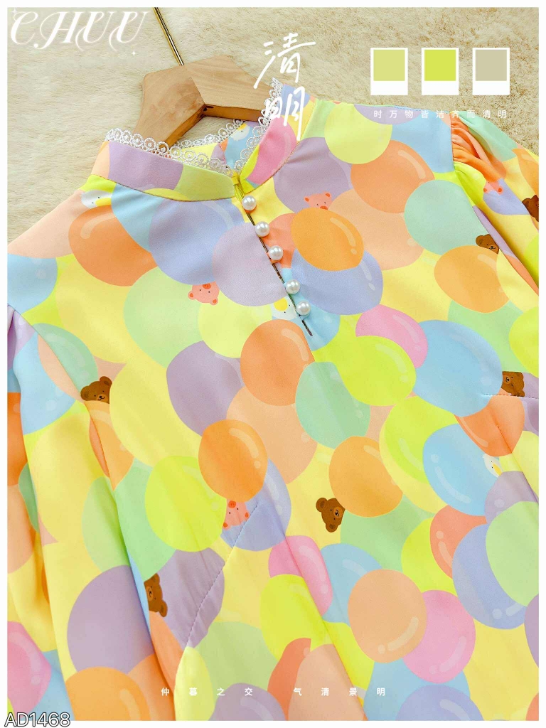 Áo Dài Tay Bồng Hạt Đậu AD1468 (áo lẻ)