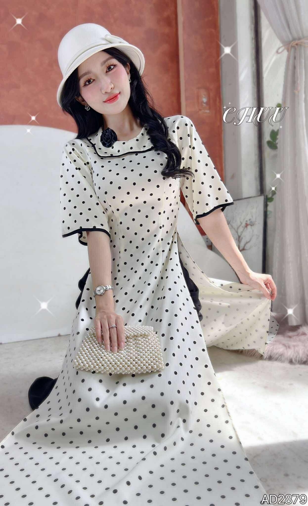 Áo Dài Cotton Bibo+PK AD2879 (áo lẻ)