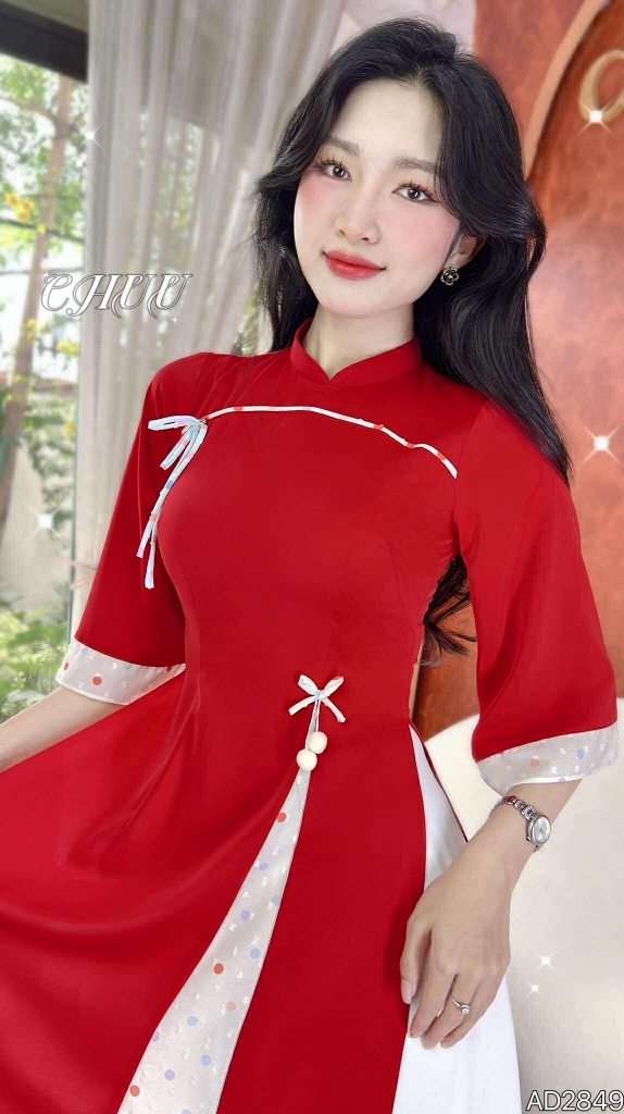 Áo Dài 3T Cheri Quế AD2849 (áo lẻ)