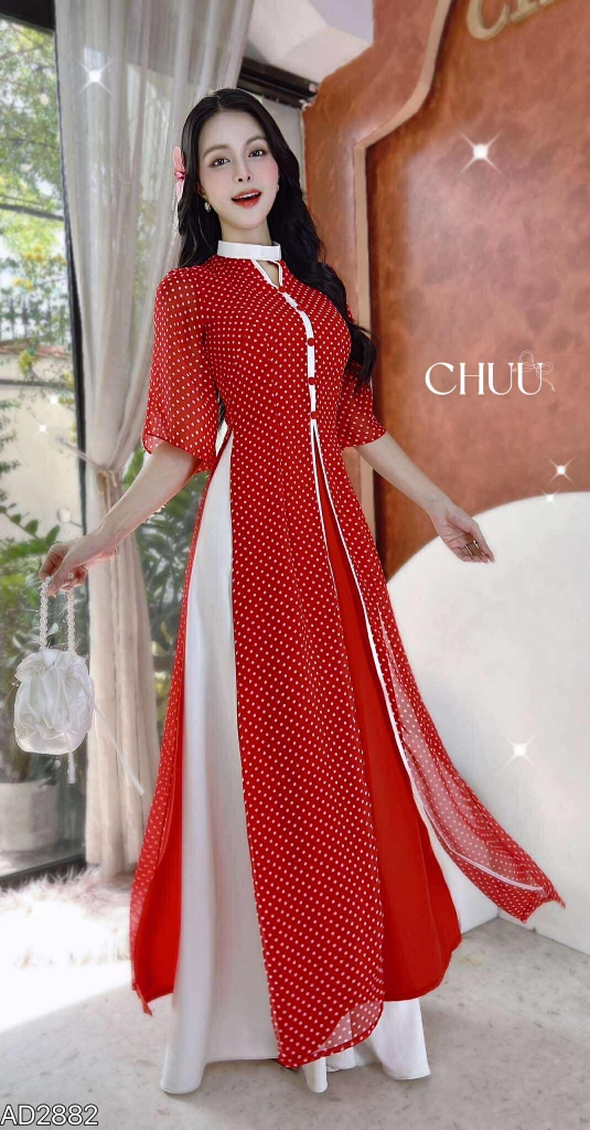 Áo Dài 4T Trân Châu Bi AD2882 (áo lẻ)