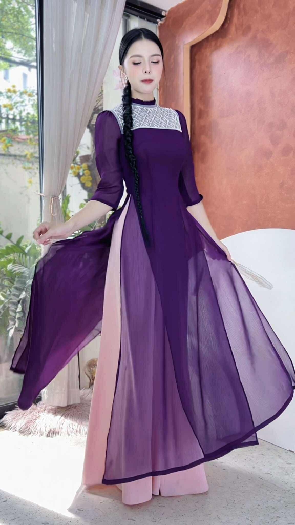 Áo Dài 4T Hạt Đậu Ngọc AD2846 (áo lẻ)