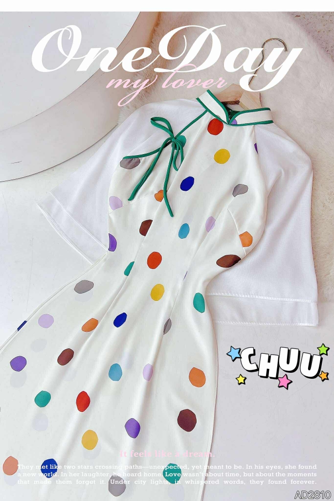 Áo Dài Cổ Line Color AD2810 (áo lẻ)