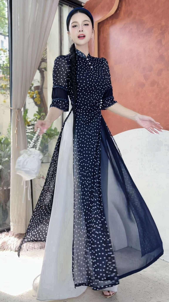 Áo Dài 4T Đá Chu Sa AD2890 (áo lẻ)