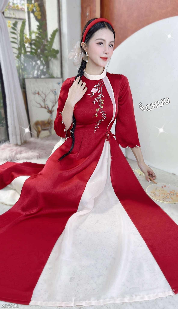 Áo Dài 2T+ Đồi Hoa Bay AD2904 (áo lẻ)