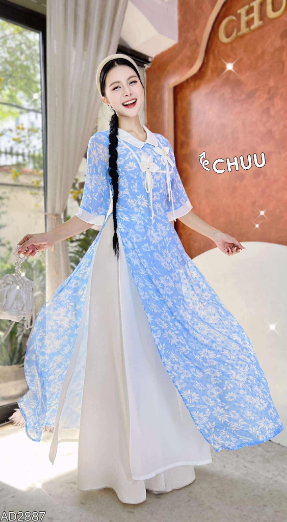 Áo Dài 4T Đài Cát Hoa AD2887 (áo lẻ)