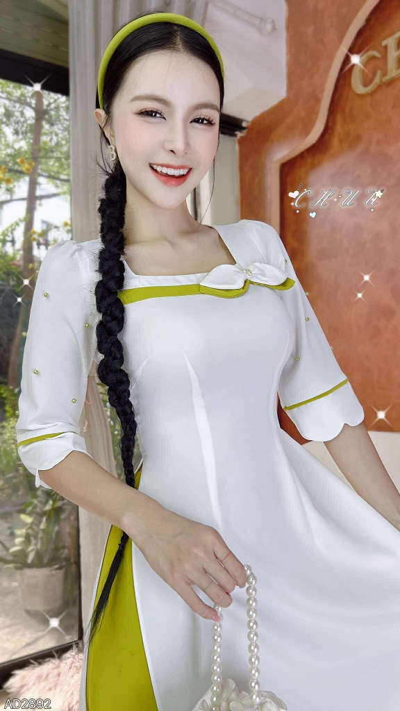Áo Dài Sương Rồng Hạt Tròn AD2892 (áo lẻ)