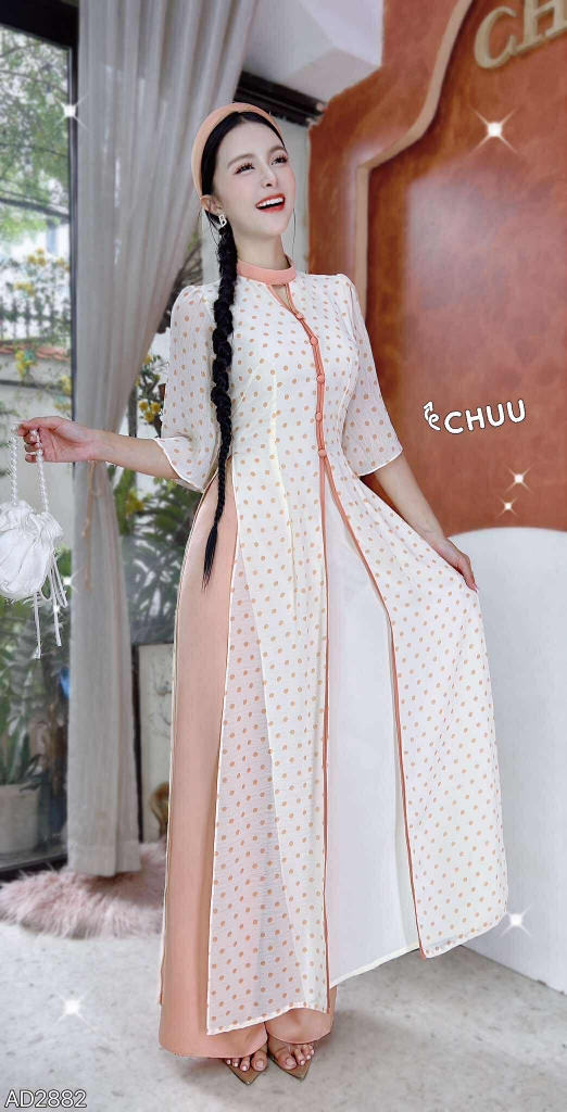 Áo Dài 4T Trân Châu Bi AD2882 (áo lẻ)