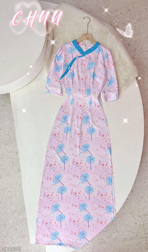Áo Dài Vân Mây Trắng AD2833 (áo lẻ)