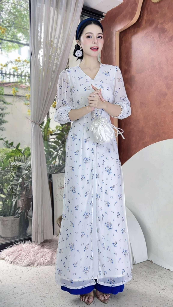 Áo Dài 4T Hoa Hồng Chun AD2897 (áo lẻ)