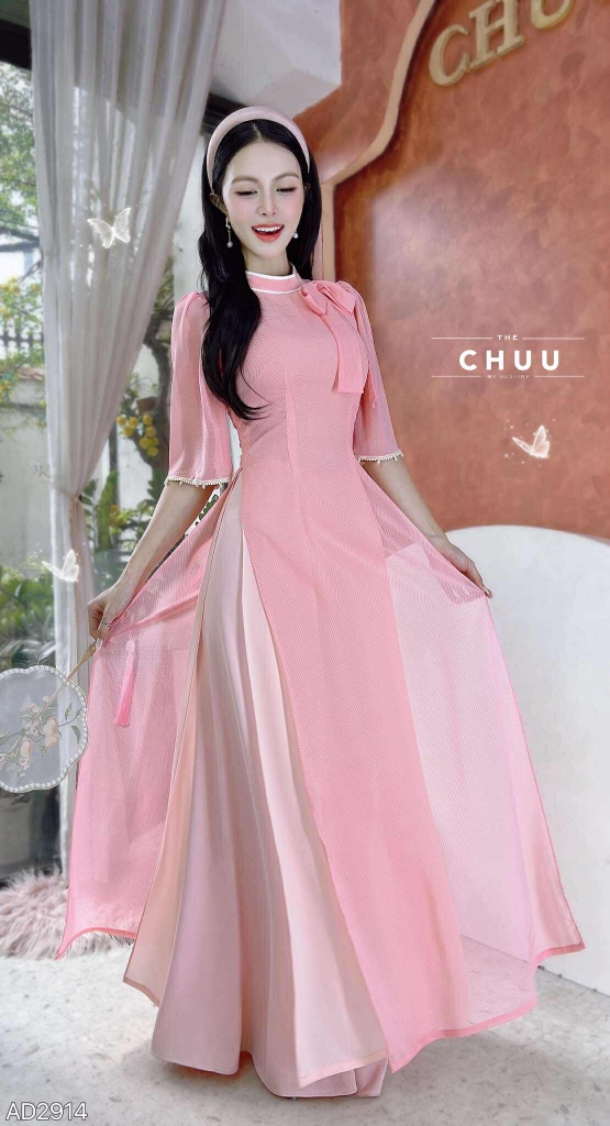 Áo Dài 4T Tơ Quả Quất AD2914 (áo lẻ)