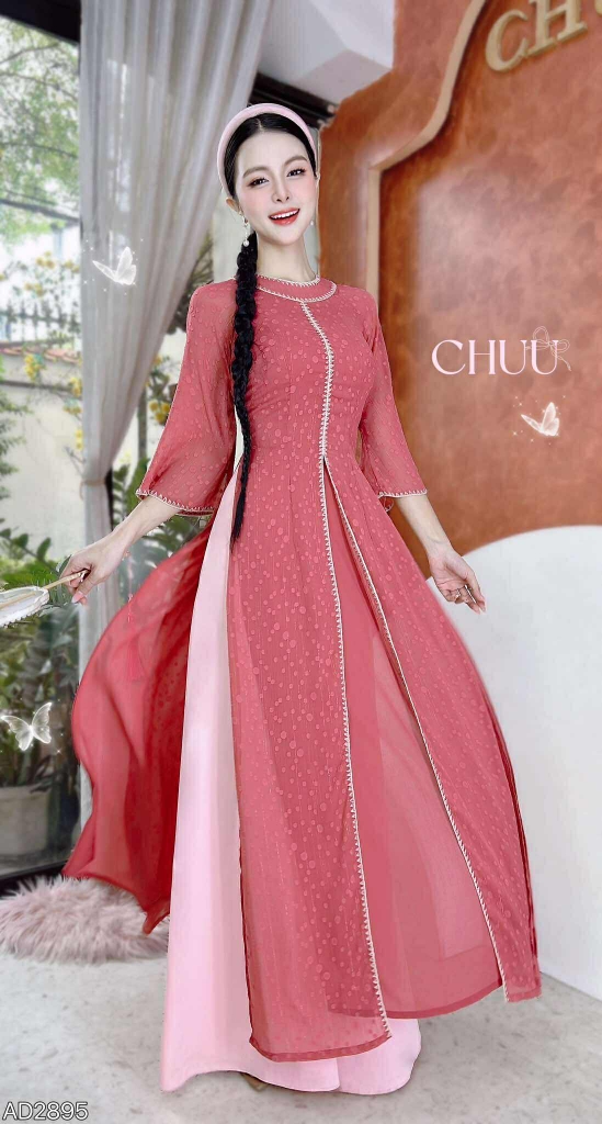 Áo Dài 4T Cổ Donut AD2895 (áo lẻ)