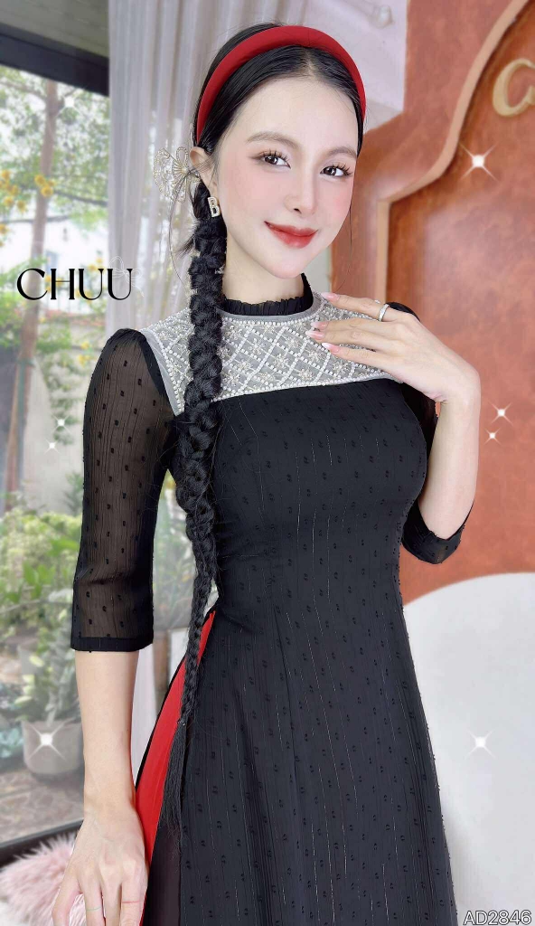 Áo Dài 4T Hạt Đậu Ngọc AD2846 (áo lẻ)
