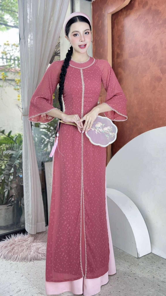 Áo Dài 4T Cổ Donut AD2895 (áo lẻ)