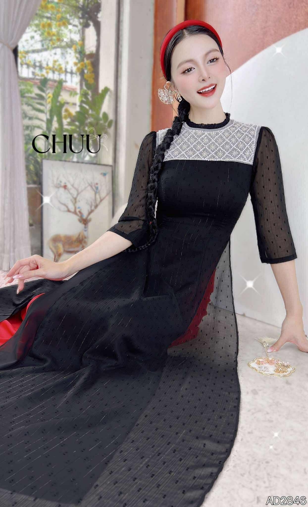 Áo Dài 4T Hạt Đậu Ngọc AD2846 (áo lẻ)
