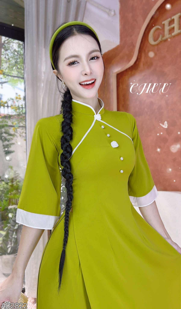 Áo Dài Hoa Giọt Sương AD2822 (áo lẻ)