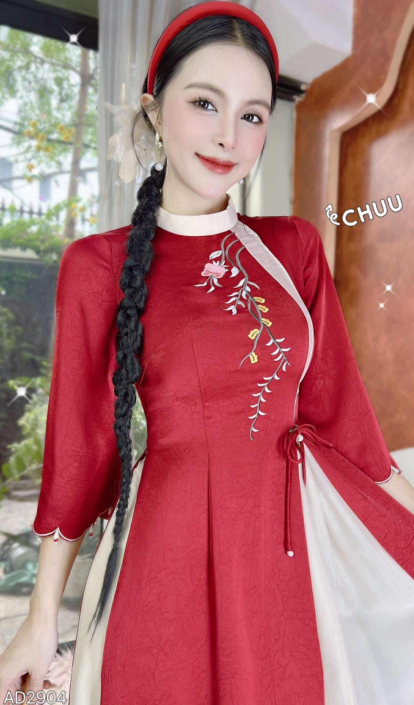 Áo Dài 2T+ Đồi Hoa Bay AD2904 (áo lẻ)