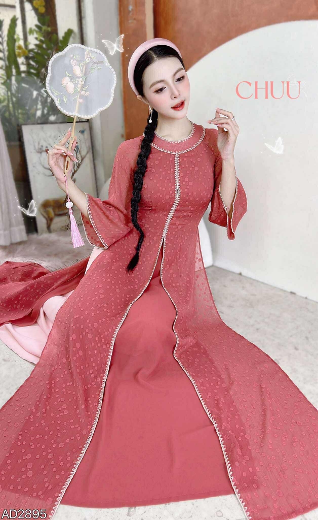 Áo Dài 4T Cổ Donut AD2895 (áo lẻ)