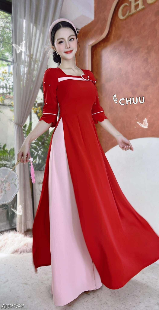 Áo Dài Sương Rồng Hạt Tròn AD2892 (áo lẻ)