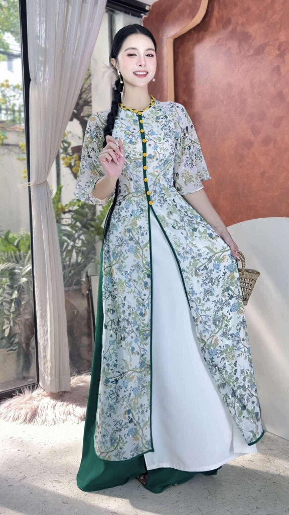 Áo Dài Mộng Cánh Hoa 132cm 4T AD2700 (áo lẻ)