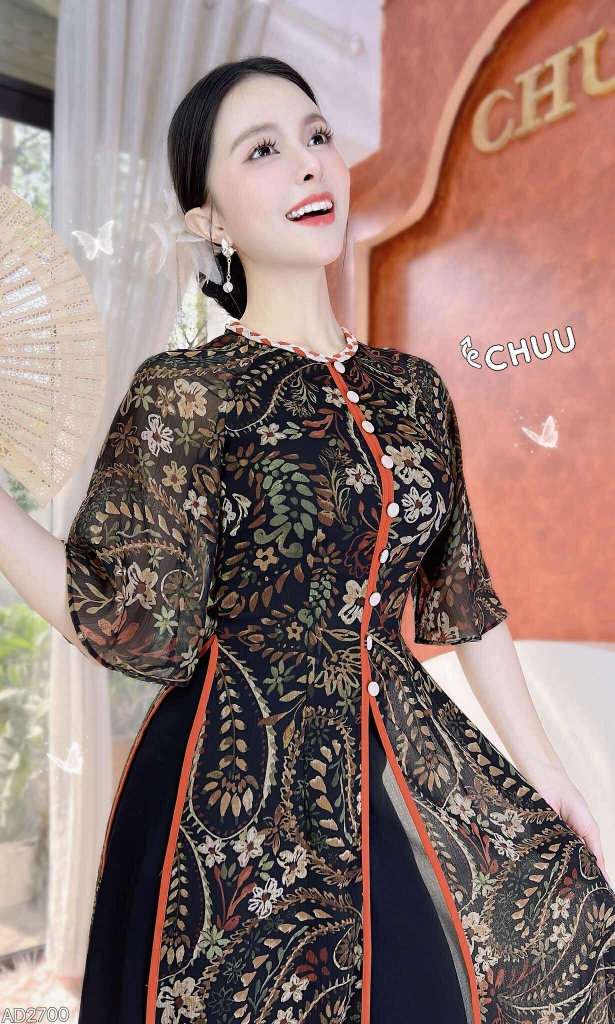 Áo Dài Mộng Cánh Hoa 132cm 4T AD2700 (áo lẻ)