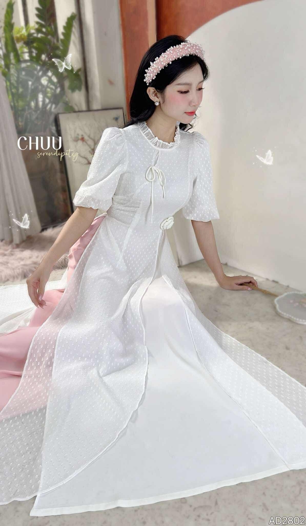 Áo Dài Đàn Bầu 4T AD2802 (áo lẻ)