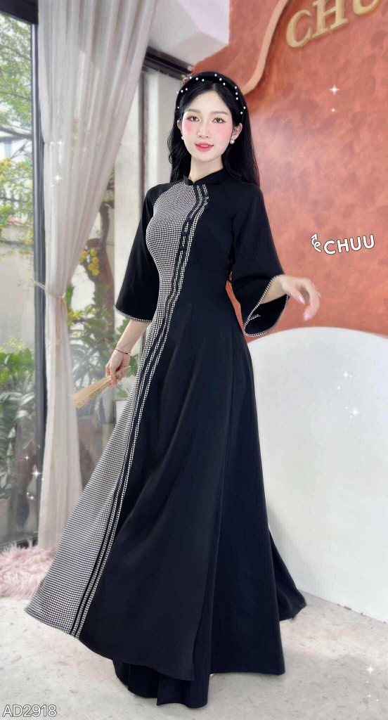 Áo Dài Dòng Sông Trăng AD2918 (áo lẻ)