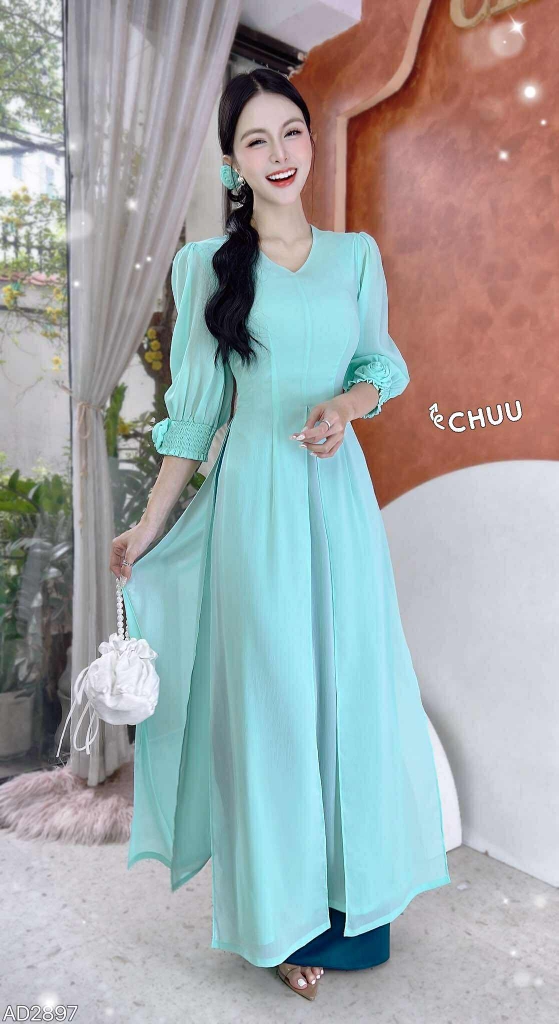 Áo Dài 4T Hoa Hồng Chun AD2897 (áo lẻ)