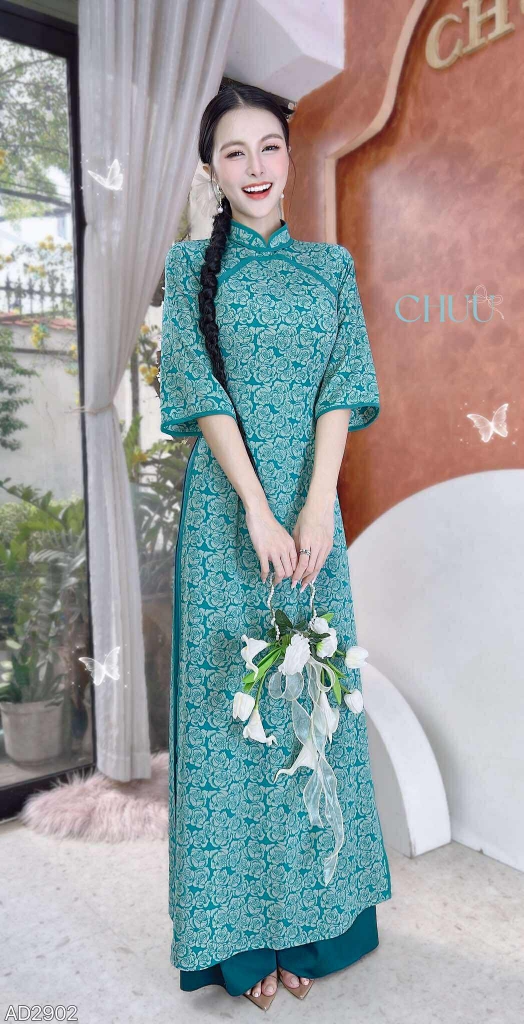 Áo Dài Hoa Sương Rồng AD2902 (áo lẻ)
