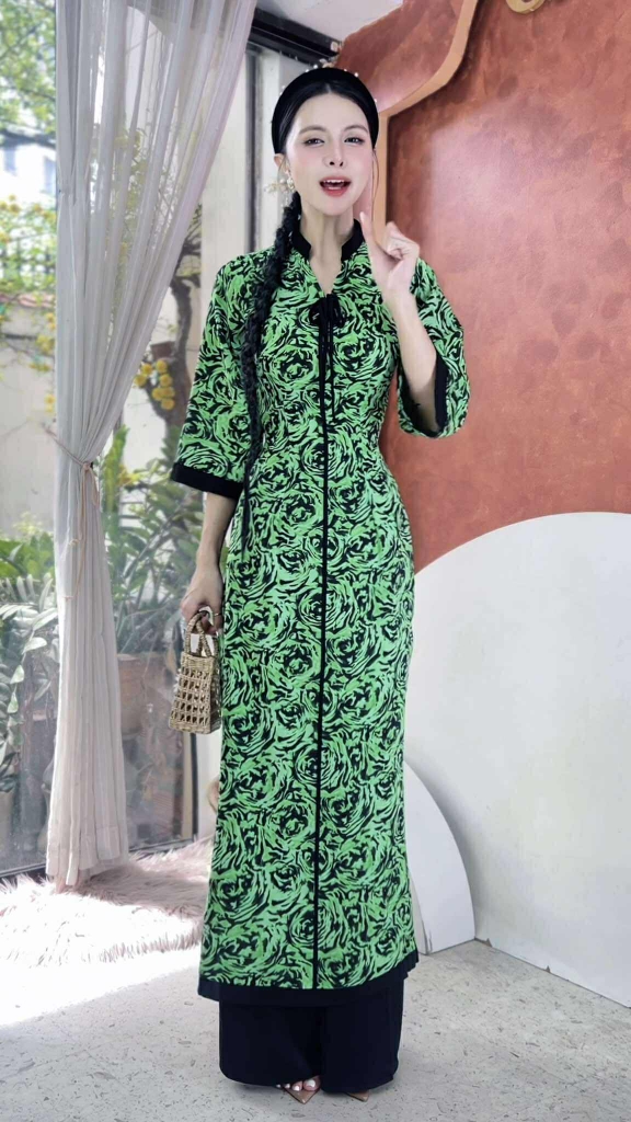 Áo Dài Bách Hoa+PK AD2906 (áo lẻ)