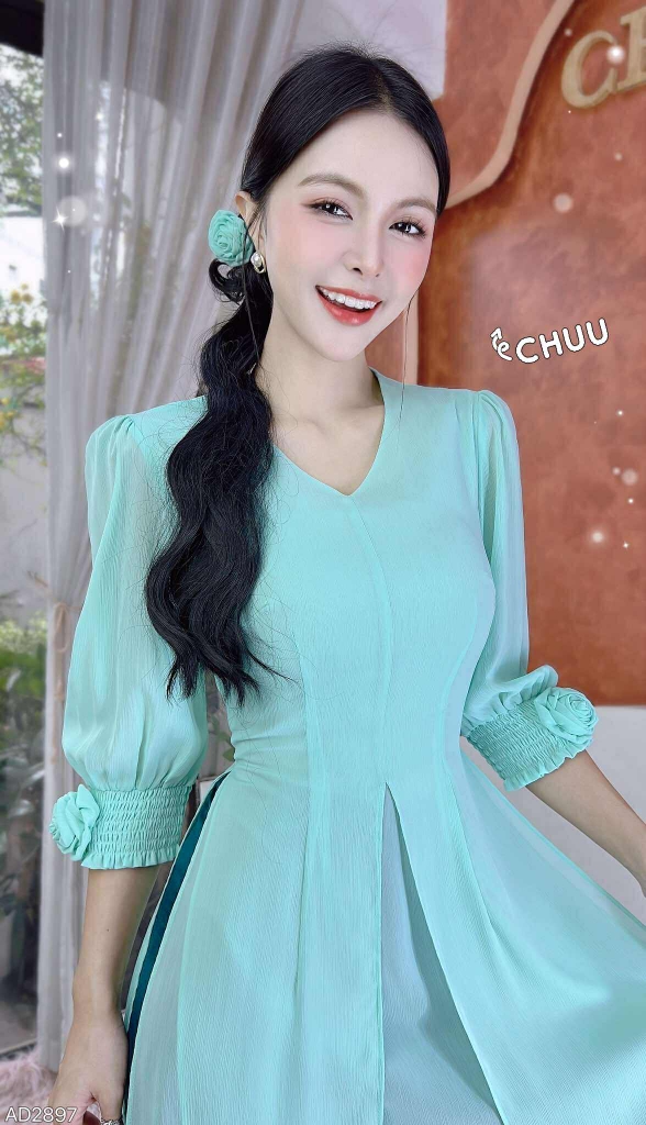 Áo Dài 4T Hoa Hồng Chun AD2897 (áo lẻ)