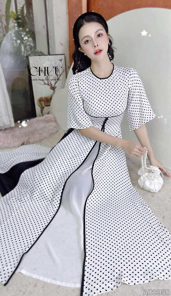 Áo Dài 3T Ly Trà Sữa AD2950 (áo lẻ)