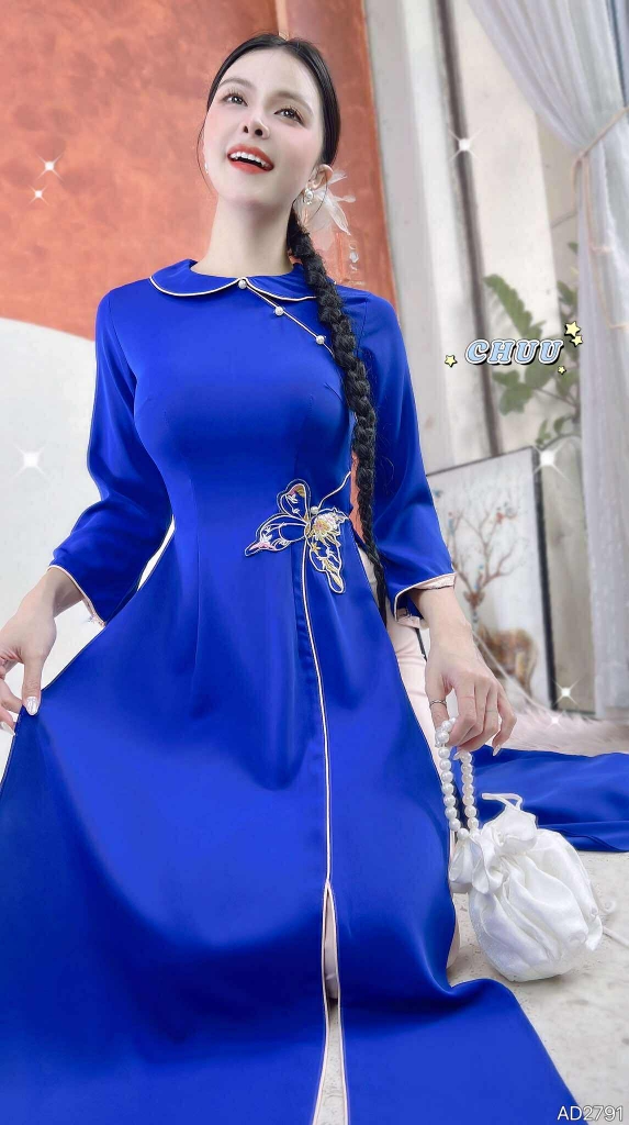 Áo Dài Eo Bướm Vũ AD2791 (áo lẻ)