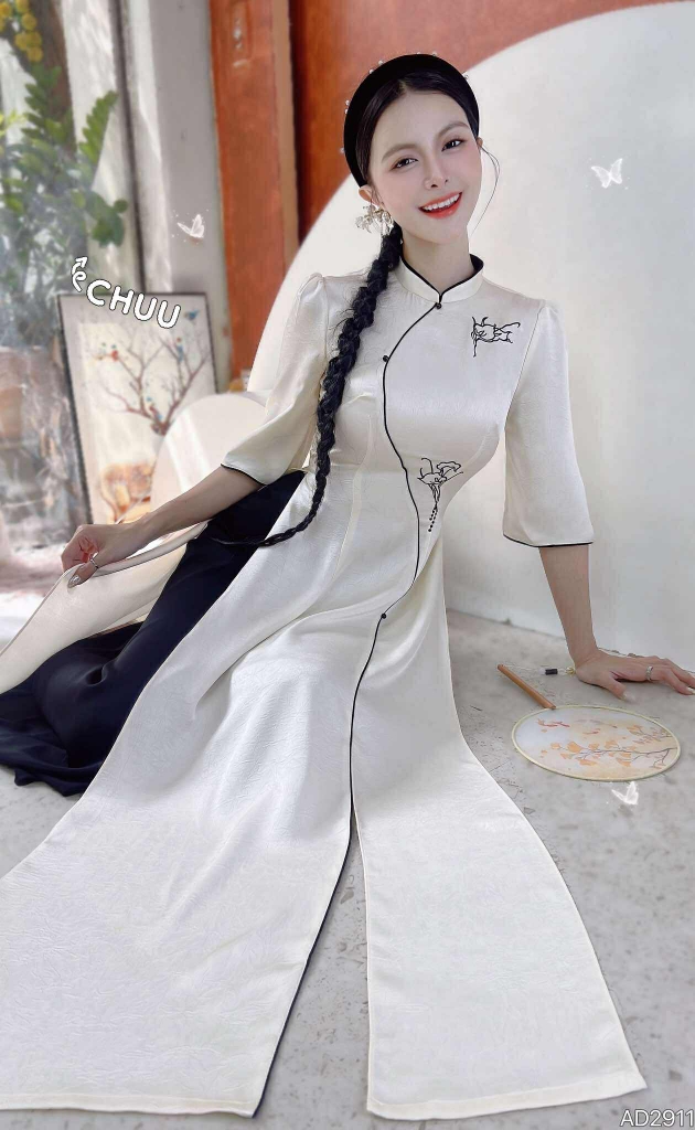 Áo Dài Hoa Ly Mùa Hạ AD2911 (áo lẻ)