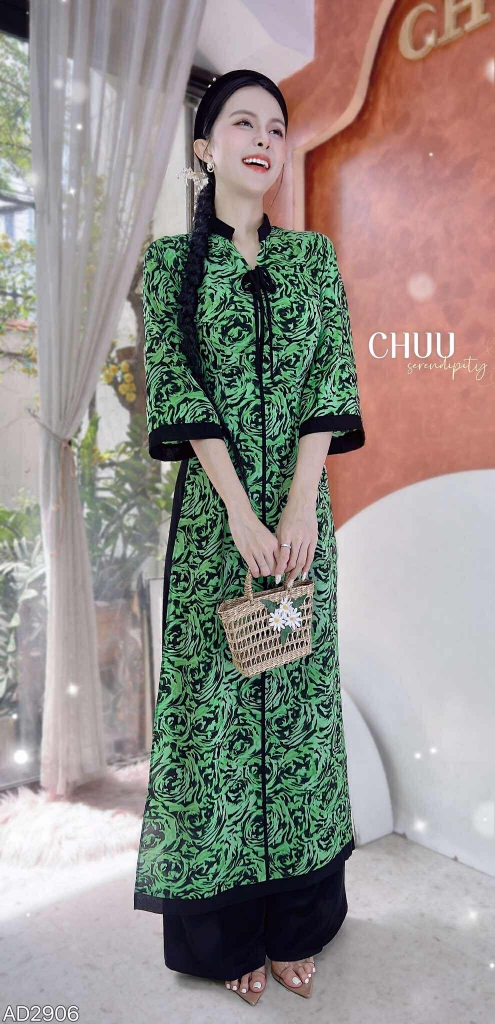 Áo Dài Bách Hoa+PK AD2906 (áo lẻ)