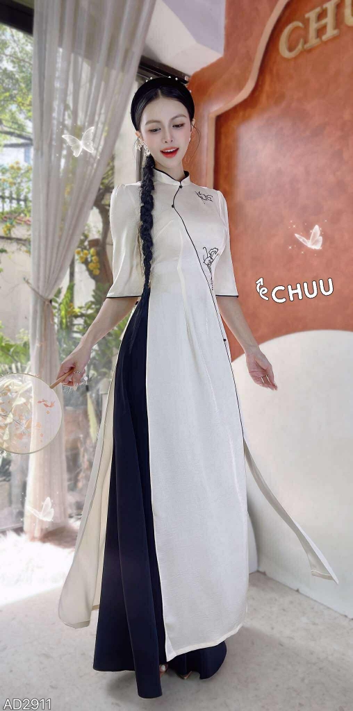 Áo Dài Hoa Ly Mùa Hạ AD2911 (áo lẻ)