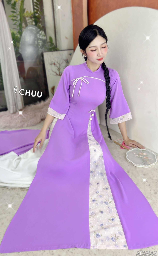 Áo Dài 3T Cheri Quế AD2849 (áo lẻ)