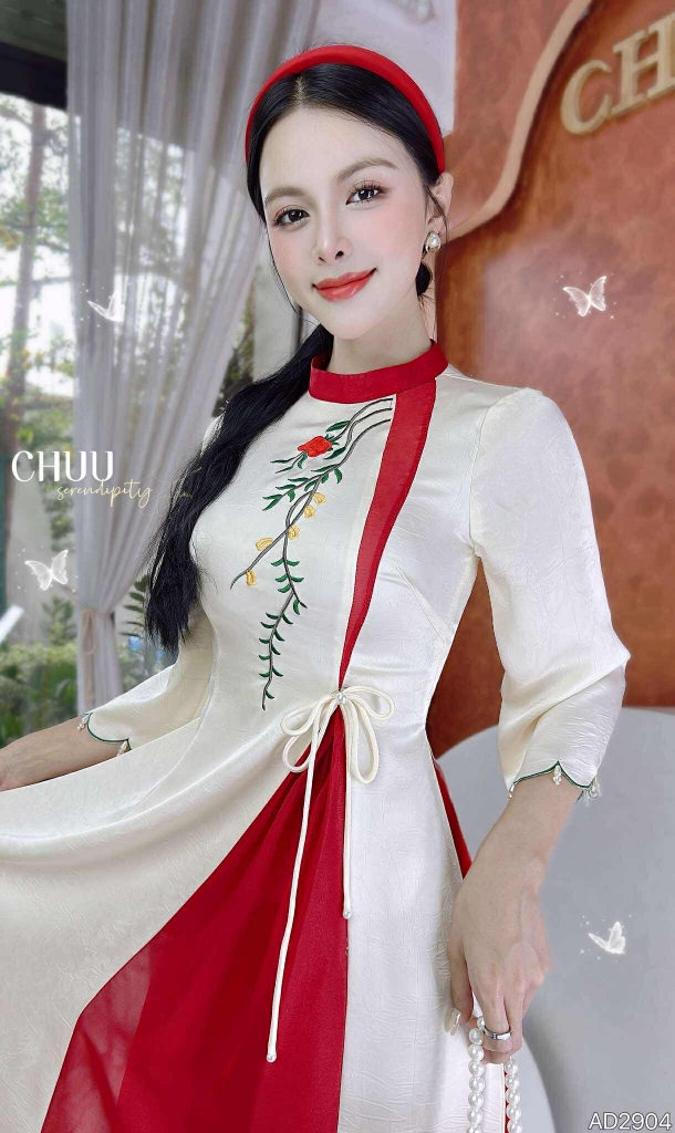 Áo Dài 2T+ Đồi Hoa Bay AD2904 (áo lẻ)