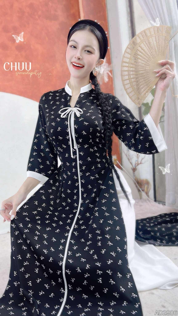 Áo Dài Bách Hoa+PK AD2906 (áo lẻ)