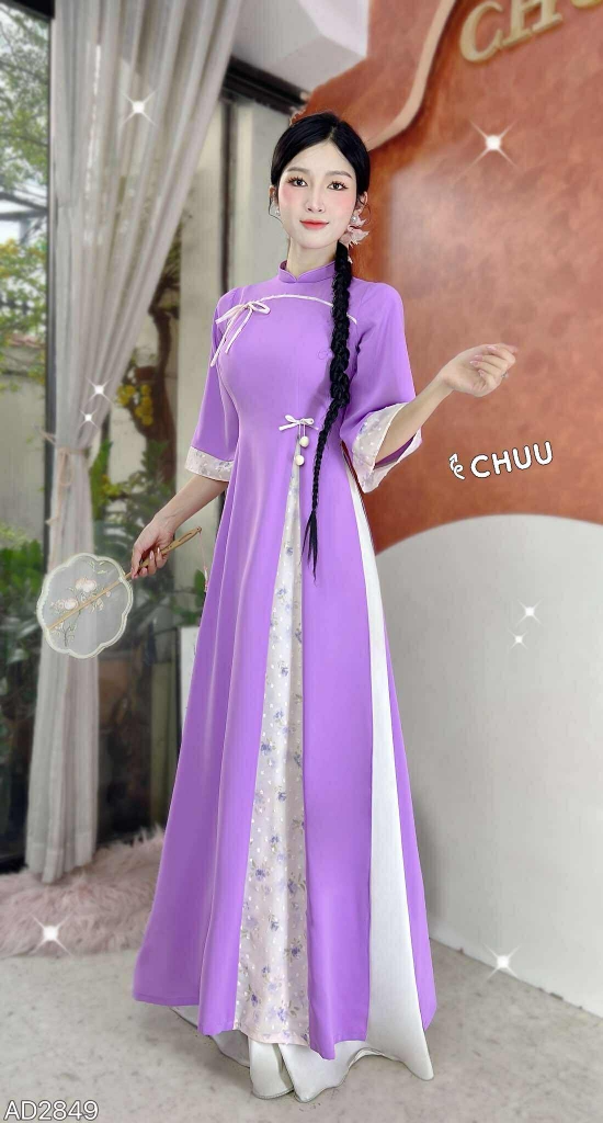 Áo Dài 3T Cheri Quế AD2849 (áo lẻ)