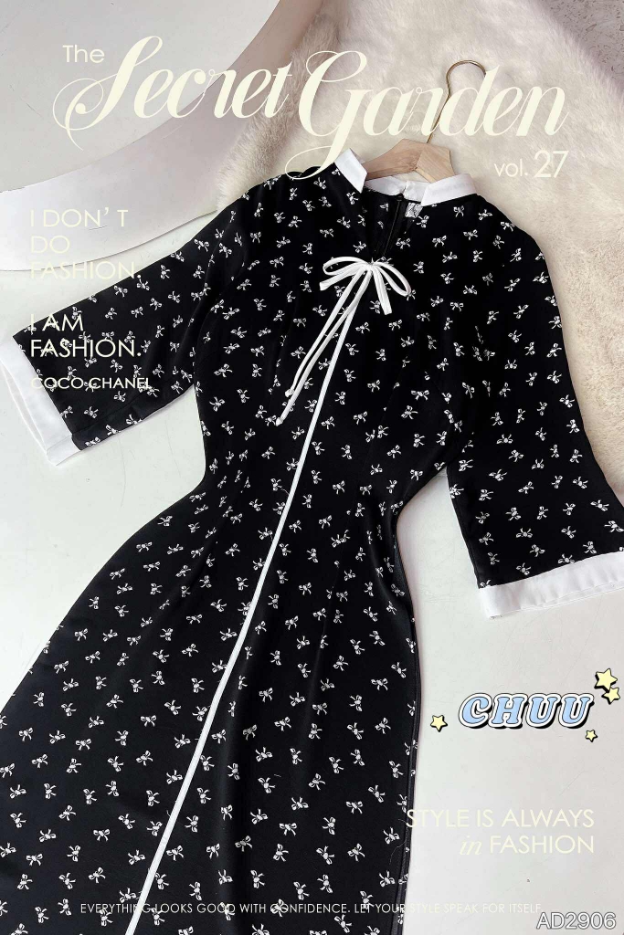 Áo Dài Bách Hoa+PK AD2906 (áo lẻ)