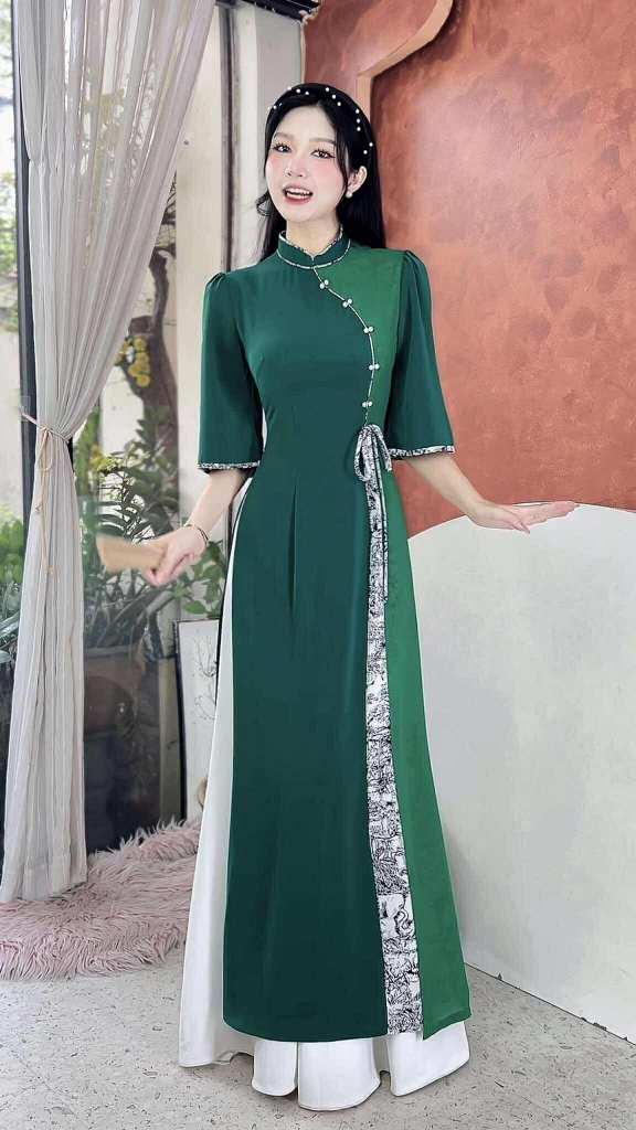 Áo Dài 2T+ Phong Đình+PK AD2922 (áo lẻ)