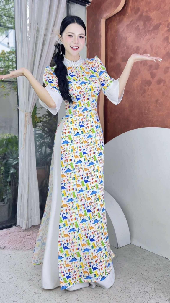 Áo Dài Vòng Nguyệt Quế AD2837 (áo lẻ)