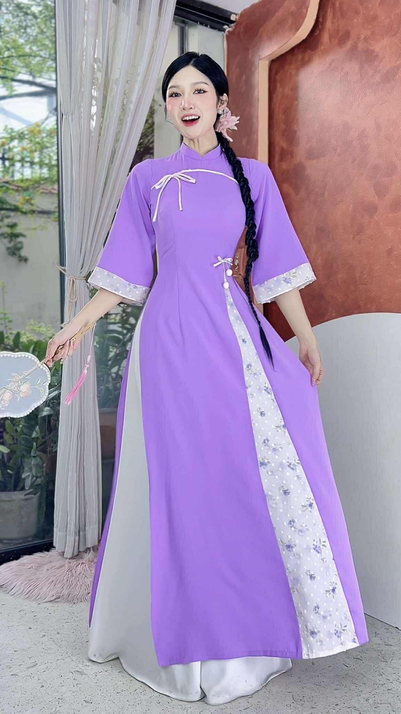 Áo Dài 3T Cheri Quế AD2849 (áo lẻ)