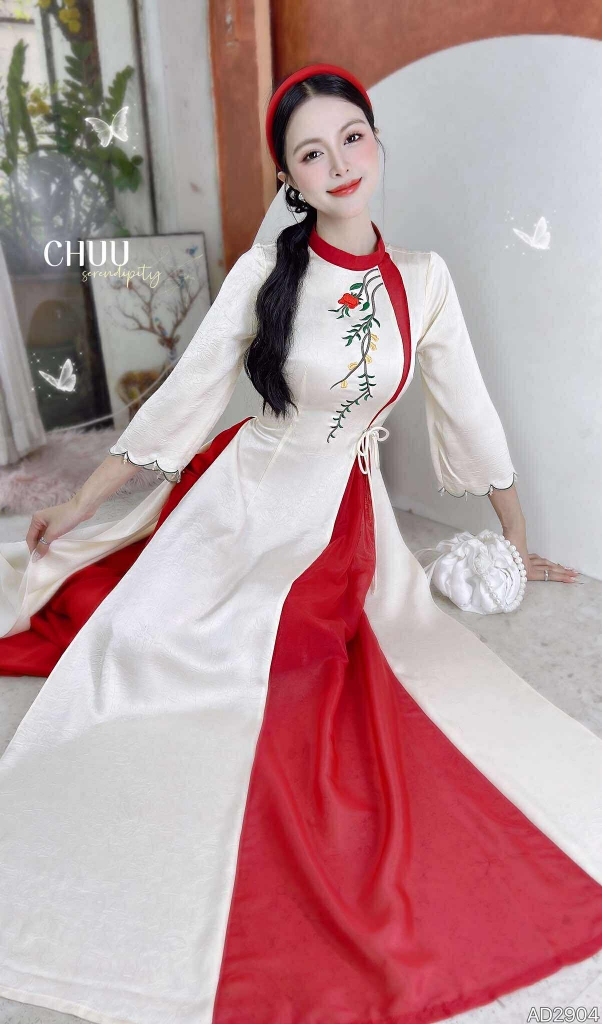 Áo Dài 2T+ Đồi Hoa Bay AD2904 (áo lẻ)