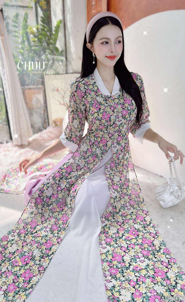 Áo Dài 4T 5 Tầng Mây Bay AD2917 (áo lẻ)
