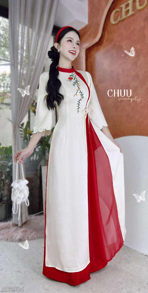 Áo Dài 2T+ Đồi Hoa Bay AD2904 (áo lẻ)