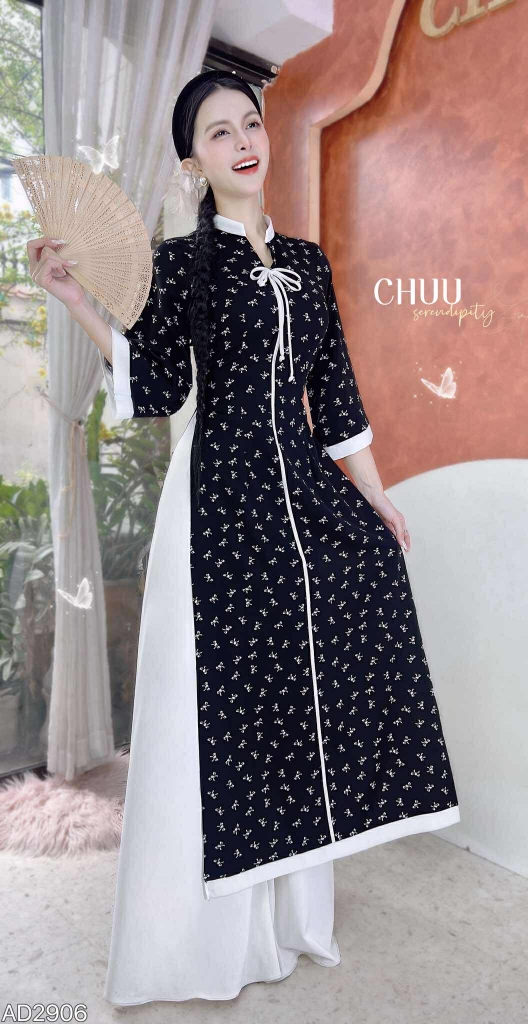 Áo Dài Bách Hoa+PK AD2906 (áo lẻ)